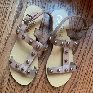 Callisto Women’s Bristol Dress Sandal Sz 8 Tan Leather